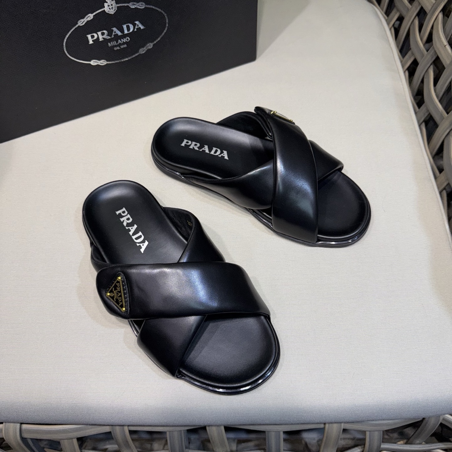 Prada Men’s Leather Sandals / Slides – New Arrival