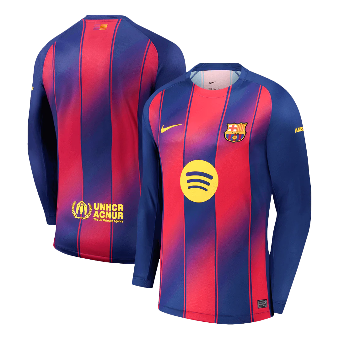 Barcelona Home Long Sleeve Soccer Jersey 2025-2026