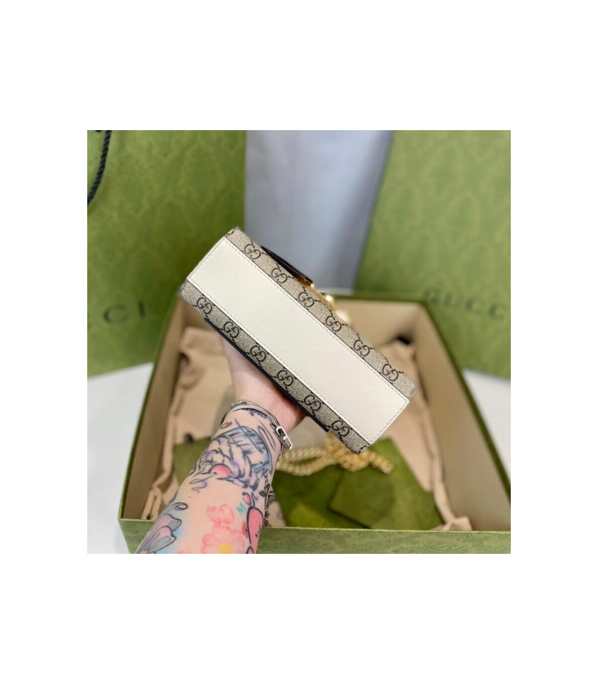 Gucci Padlock Small GG Shoulder Bag White