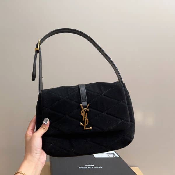 Saint Laurent Le 5 A 7 Hobo Bag Black 27Cm