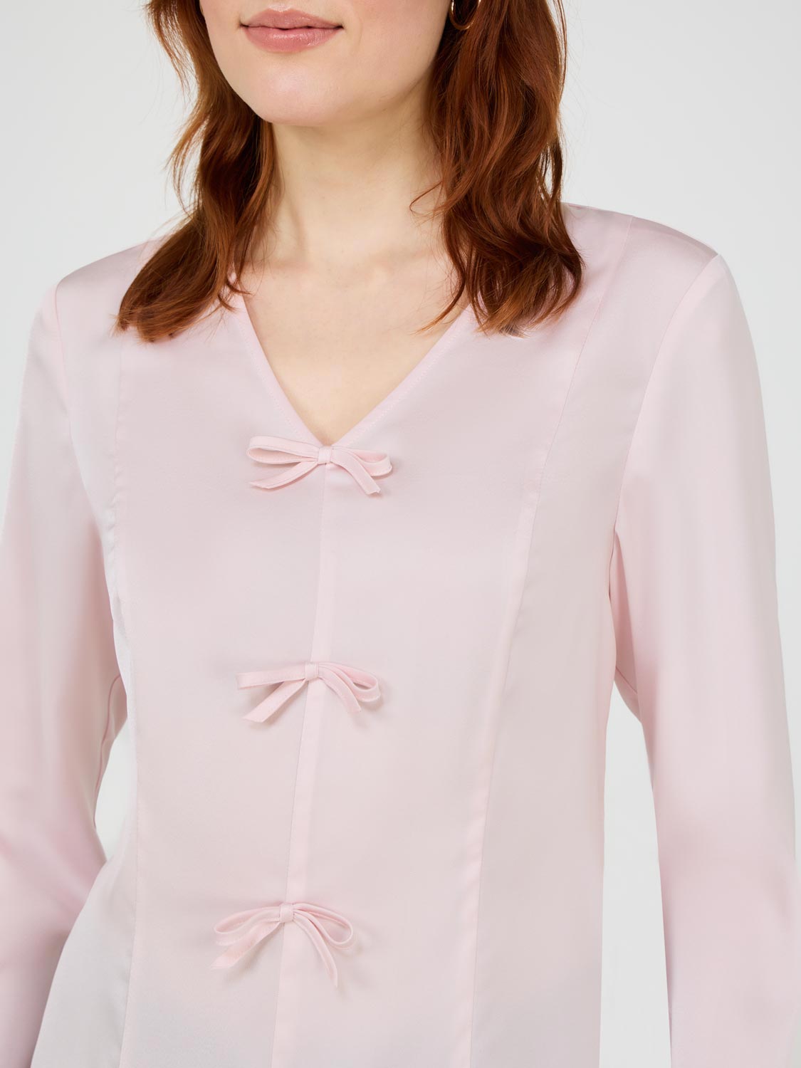 Bow-Detail Satin Blouse