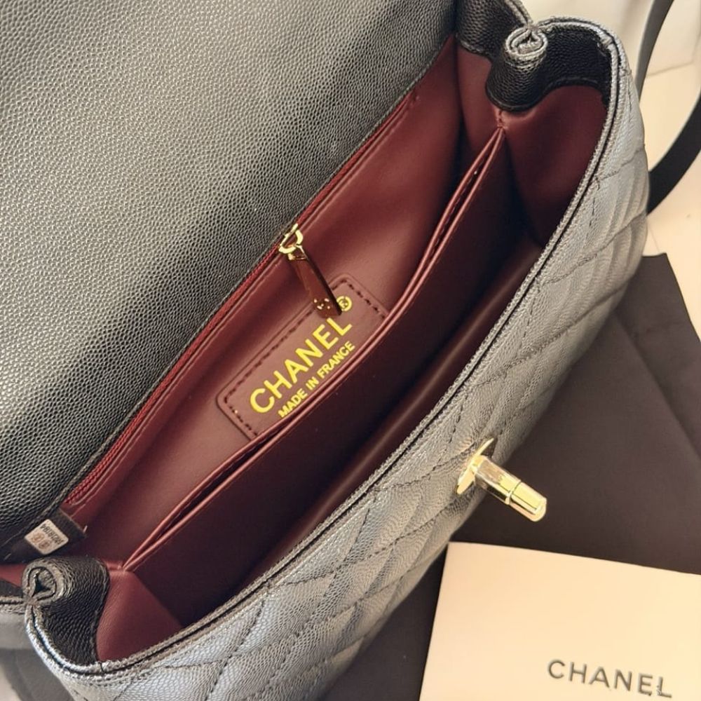 Chanel Trendy Cc Top Handle Bag Python Black 23Cm