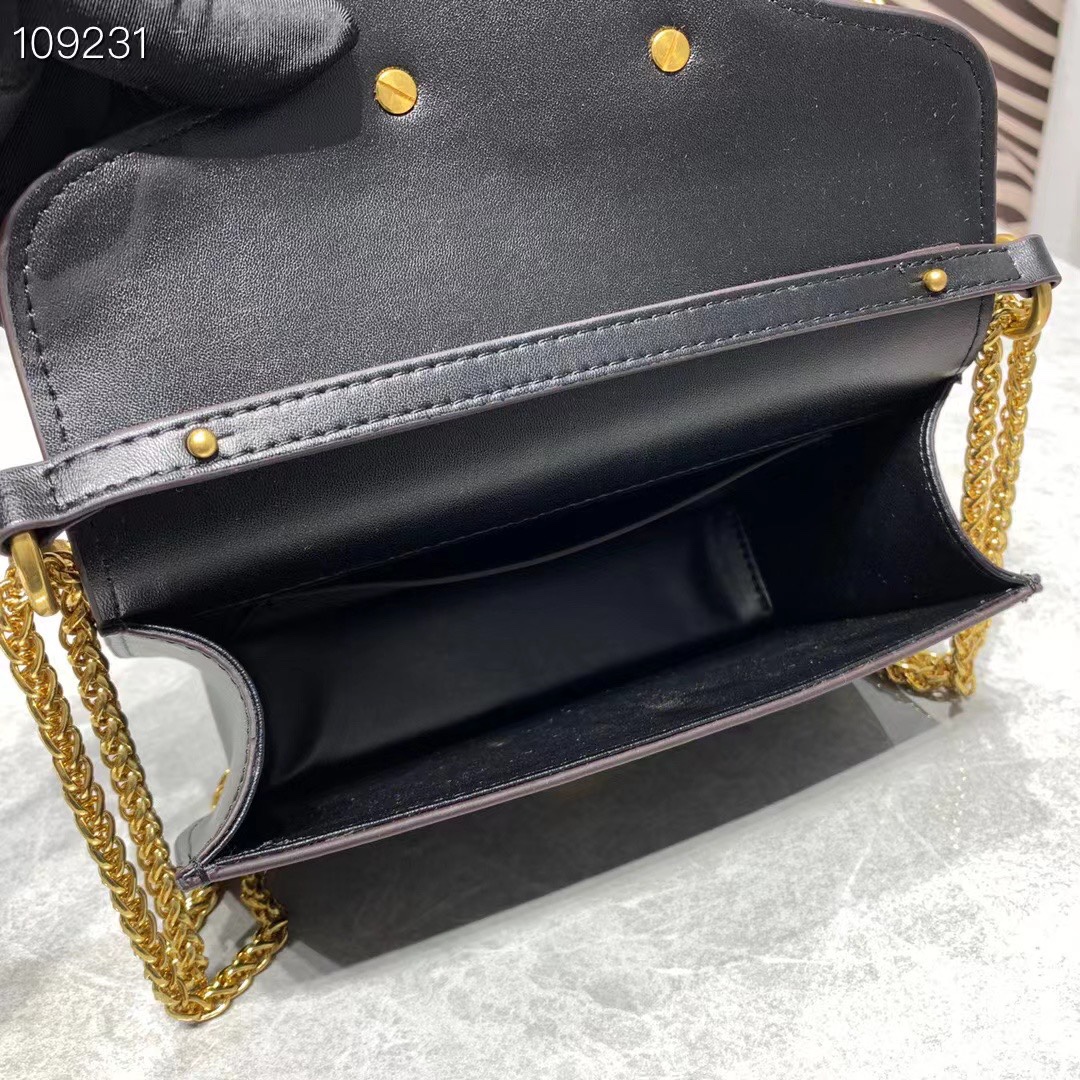 Valentino Locò Small Shoulder Bag In Calfskin Black 1W2B0K53Zxl0No