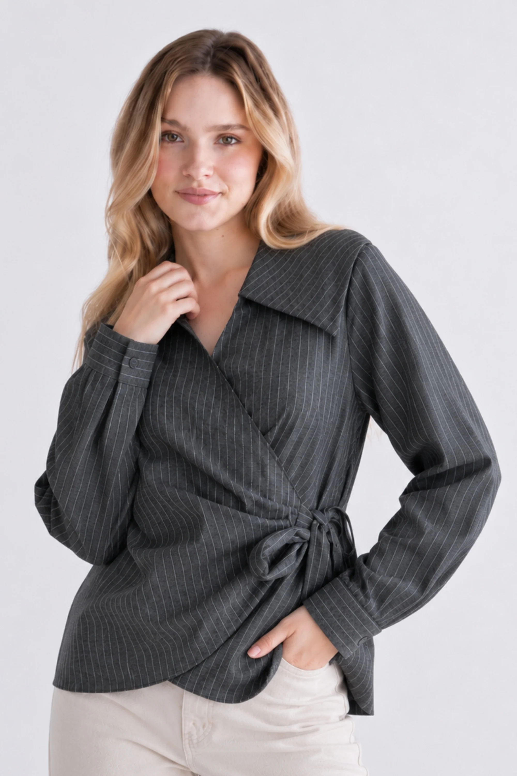 Tailored Wrap Knot Shirt
