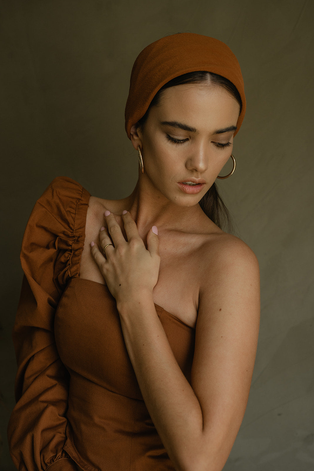 ‘The Classic’ Washable Silk Scarf in Rust