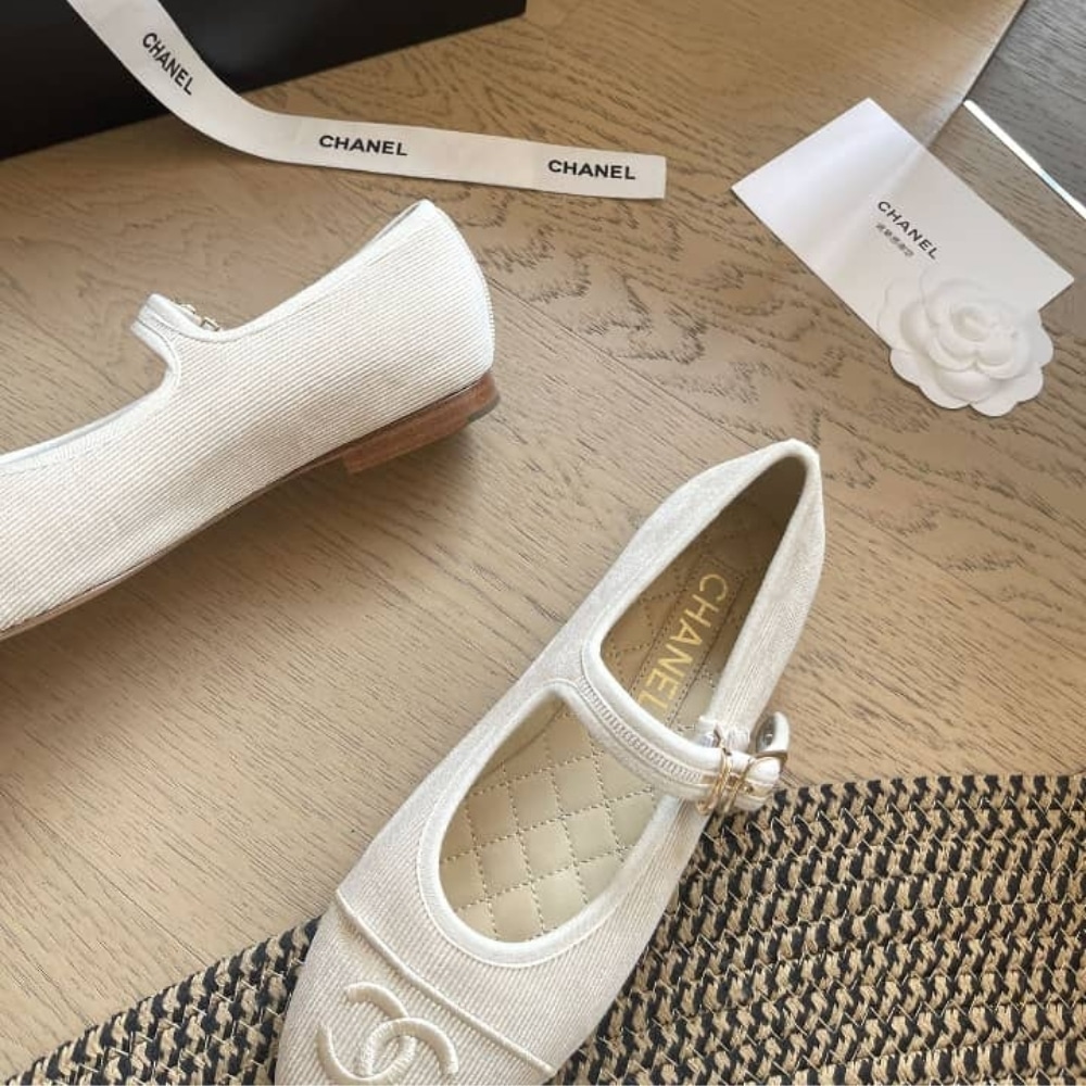 Chanel Mary Jane Ballet Flat Beige