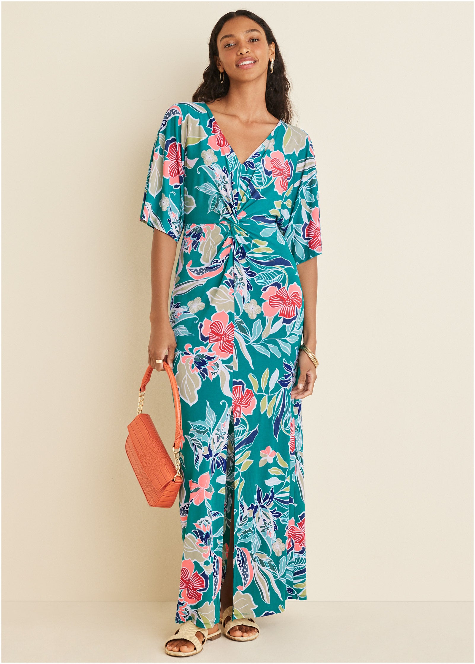 Twist Front Maxi Dress – Paradise Floral