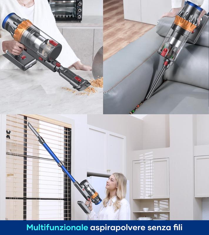 💥winter Specials Aspirapolvere Senza Fili, [60Mins/45Kpa/550W] Scopa Elettrica Senza Fili con Touchscreen Intelligente e Anti-Avvolgimento, Aspirapolvere Potente per Pavimenti/Tappeti/Peli Animali