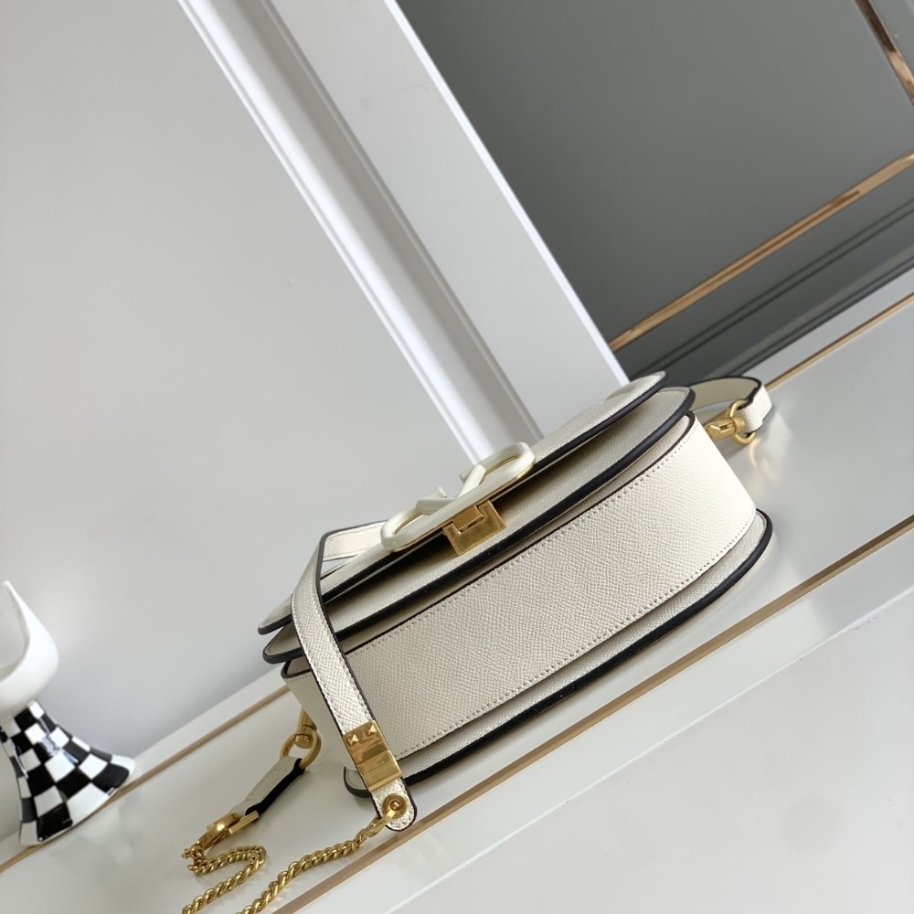 Valentino Vsling Bag In Grained White 22Cm