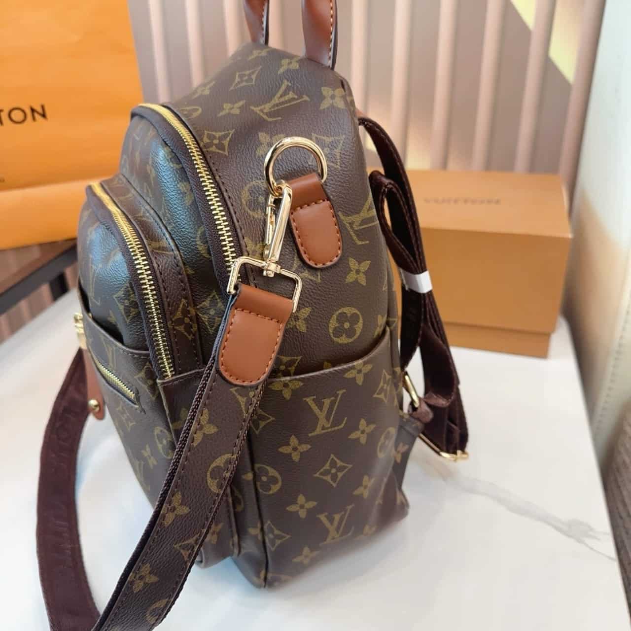 Louis Vuitton Backpack Monogram Dark Brown 28Cm