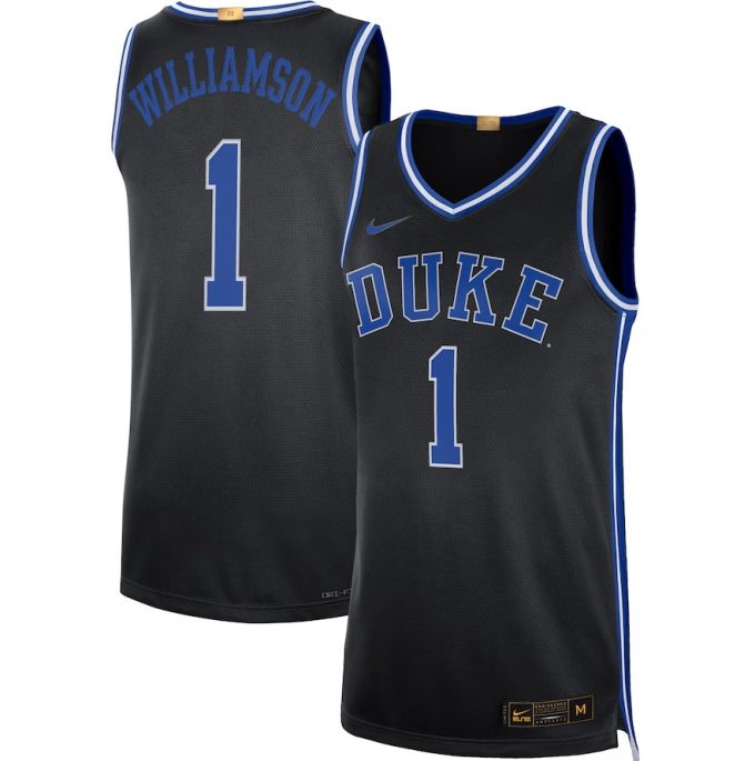 Men’s #1 Zion Williamson Duke Blue Devils College Basketball Jersey - black