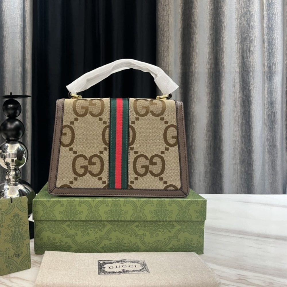 Gucci Ophidia Small Jumbo Gg Bag Camel Ebony 25Cm 651055 Ukmdg 2570