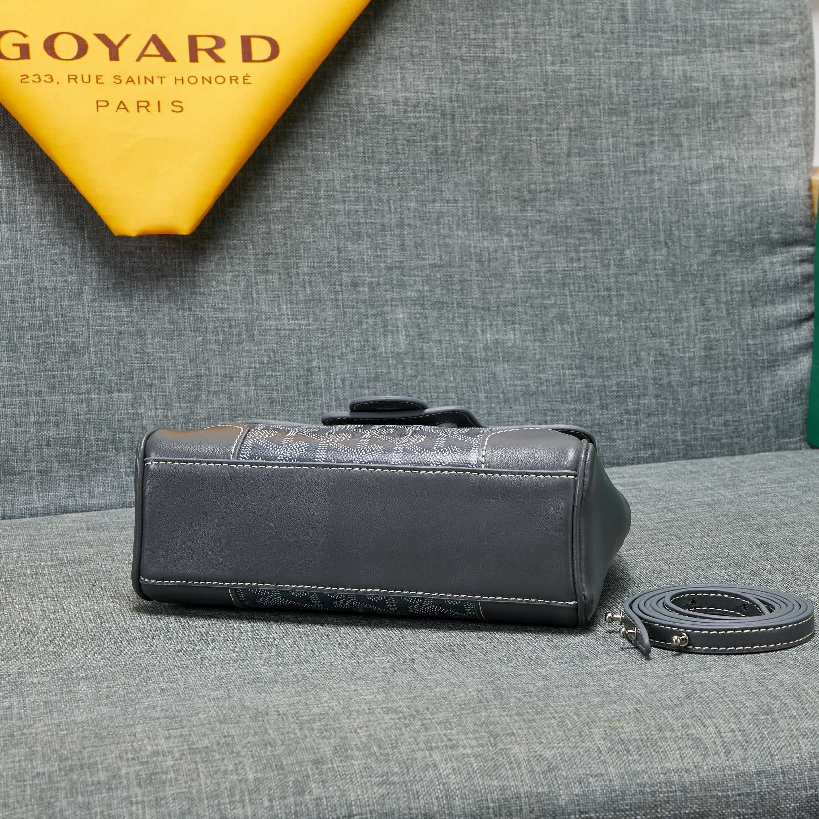 Goyard Saigon Souple Mini Bag Grey Canvas 20cm