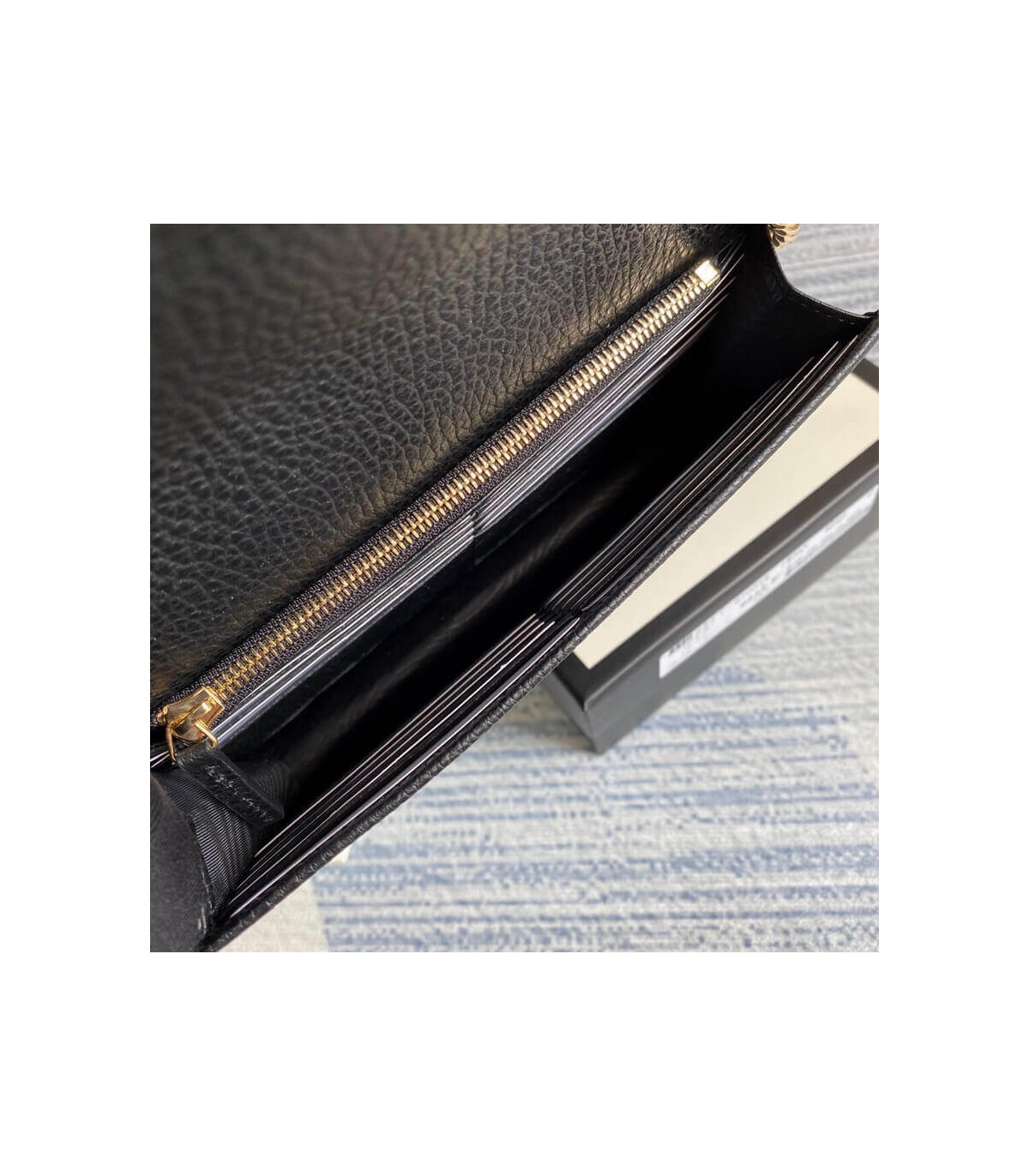 Gucci GG Interlocking Wallet On Chain Black