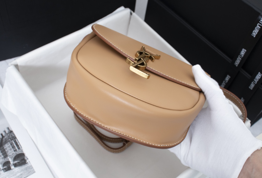 Saint Laurent Kaia Small Smooth Leather Beige