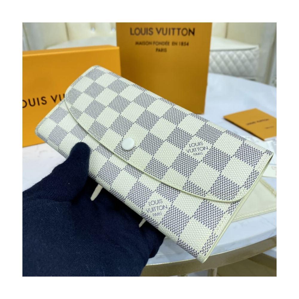 Louis Vuitton Damier Azur Emilie Wallet Beige