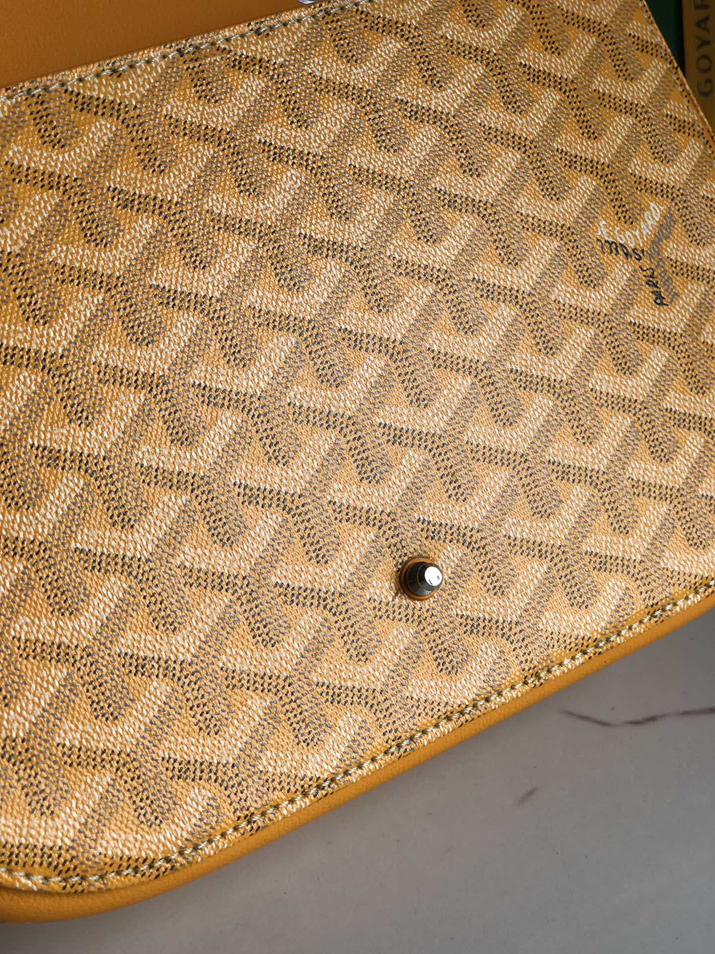Goyard 233 Bag 25 Cm Yellow Calfskin And Goyardine Canvas