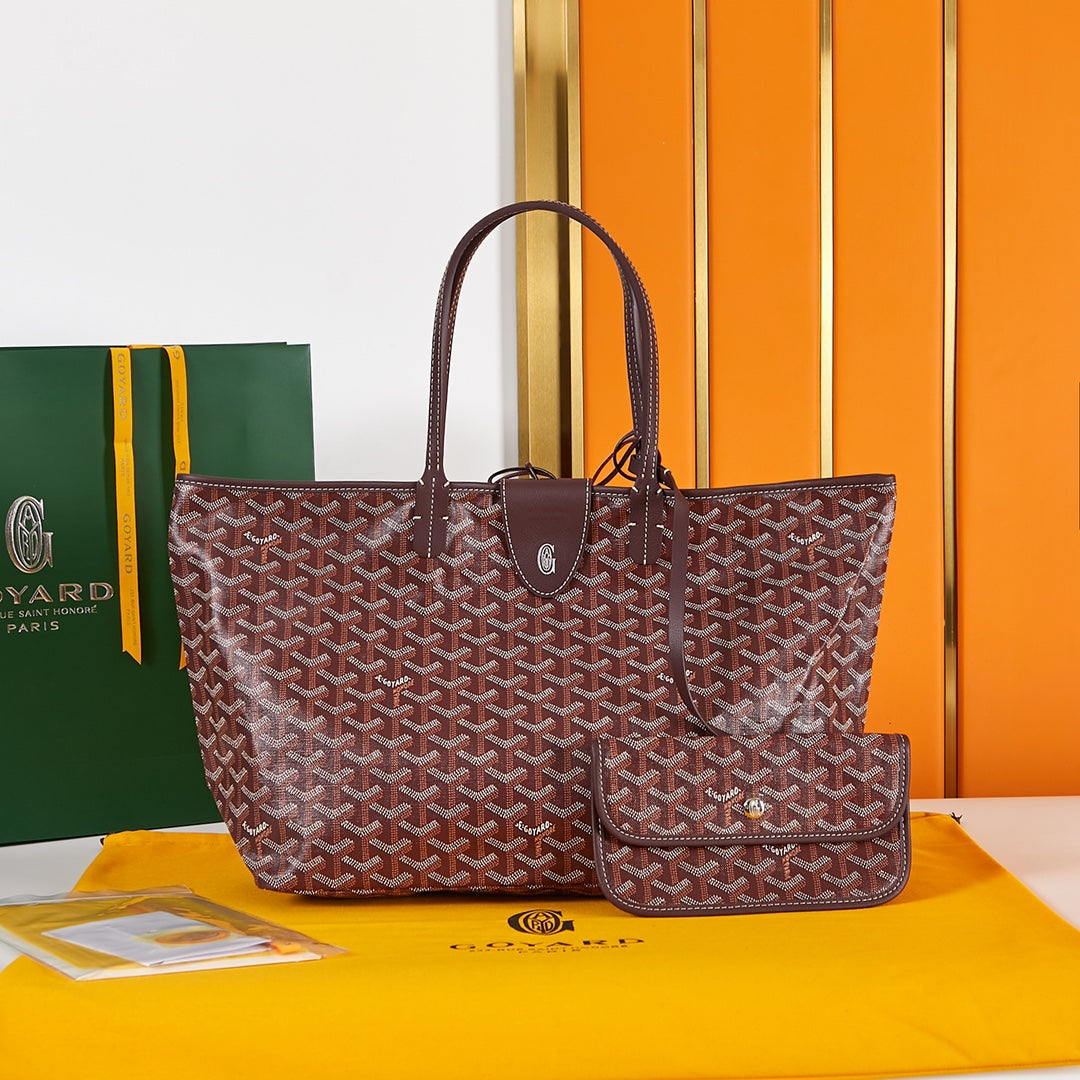 Goyard Saint Louis Pm 34Cm Burgundy Canvas Chevroches Calfskin