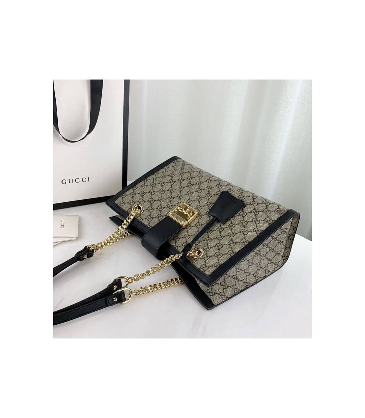 Gucci Padlock Medium GG Shoulder Bag Black