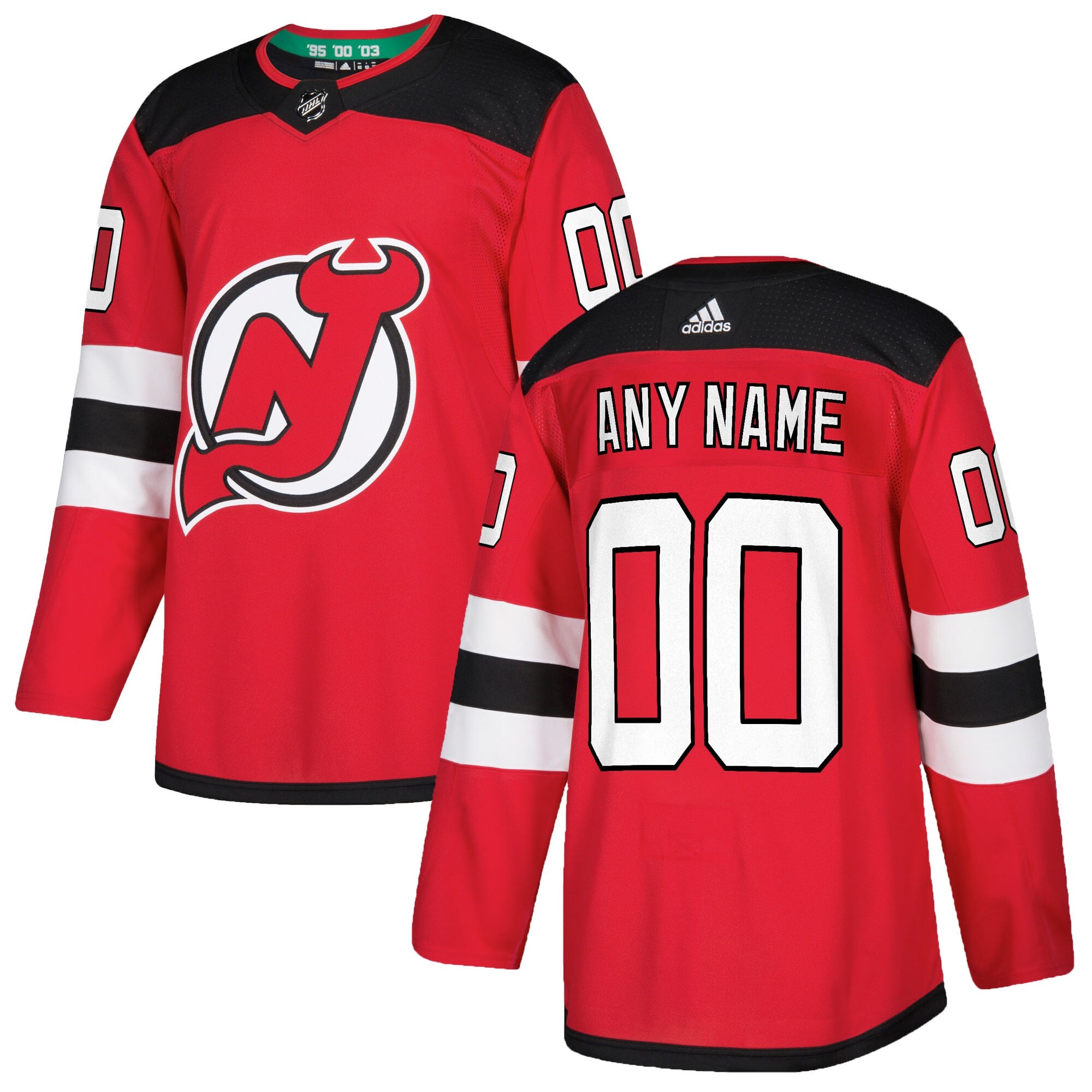 New Jersey Devils adidas Authentic Custom Jersey – Red