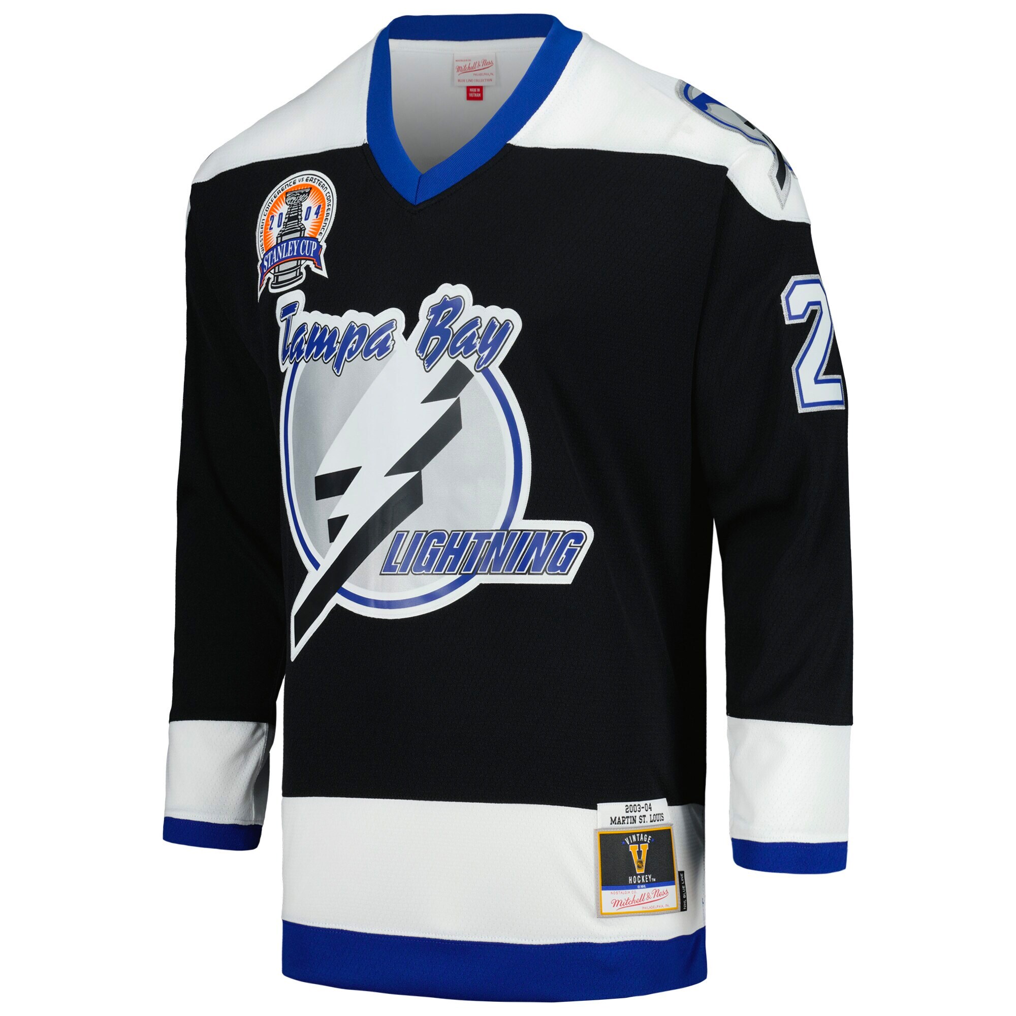 Martin St. Louis Tampa Bay Lightning Mitchell & Ness 2004 Stanley Cup Champions Blue Line Player Jersey – Black