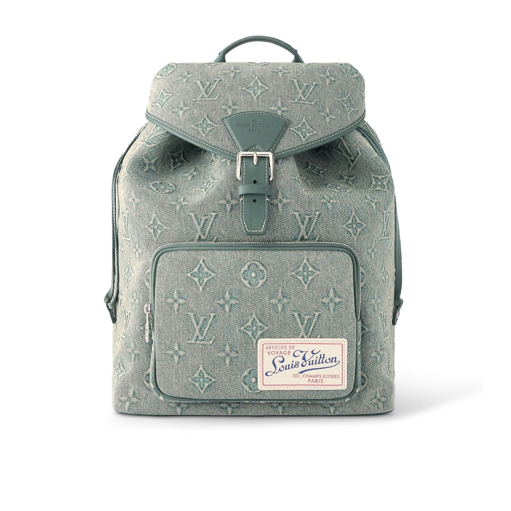 Louis Vuitton Montsouris Backpack Monogram Wash Denim Blue 40Cm M22534