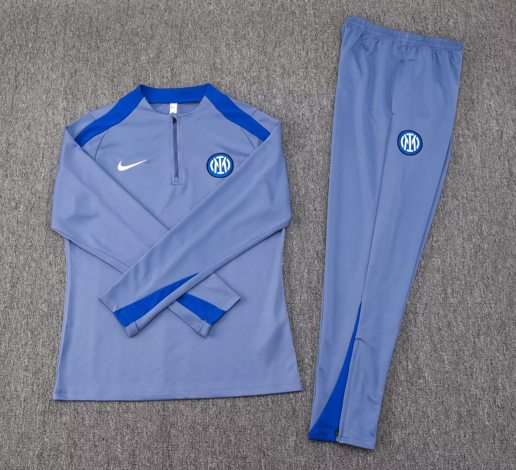 2024/2025 Inter Milan Half-Pull Training Suit Grey Football Jersey 1:1 Thai Quality Set