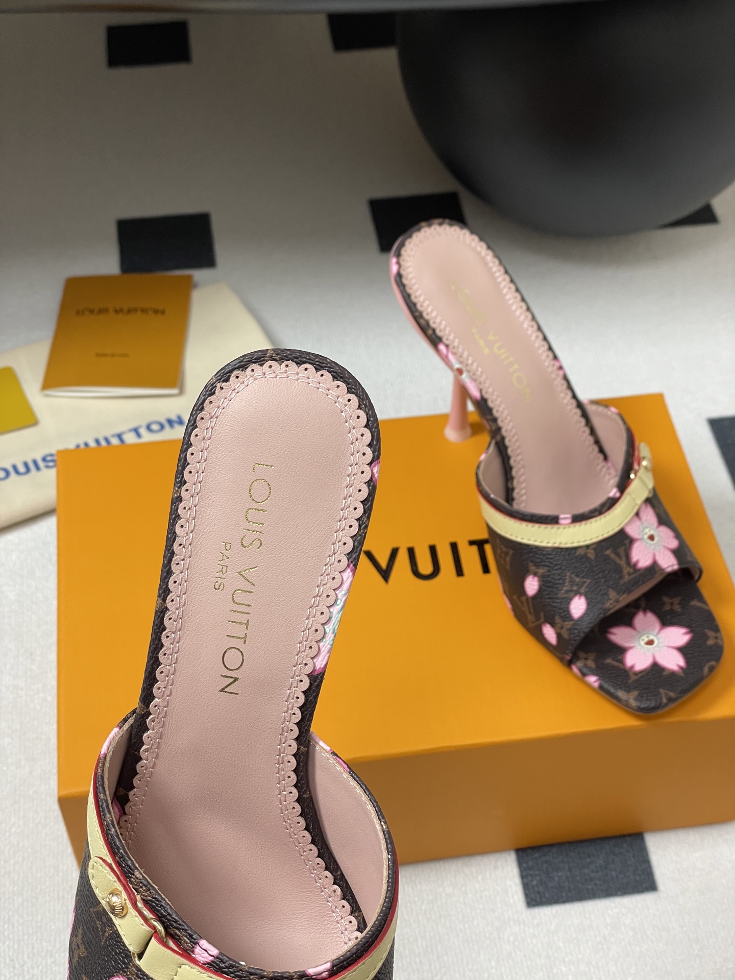 Louis Vuitton x Takashi Murakami Cherry Blossom Mule Brown Monogram Canvas