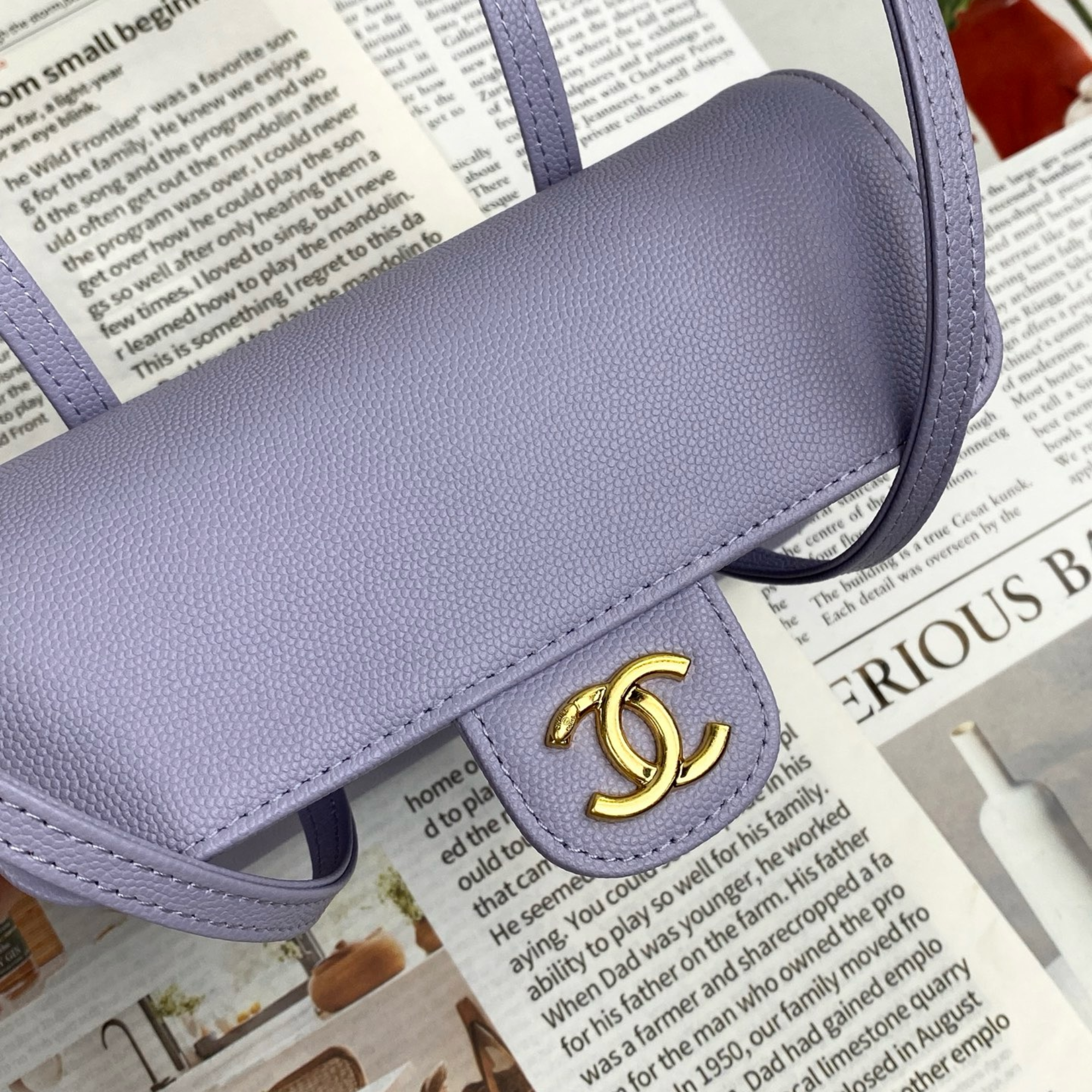 Chanel Clutch Purple Bag 17cm/6.7in