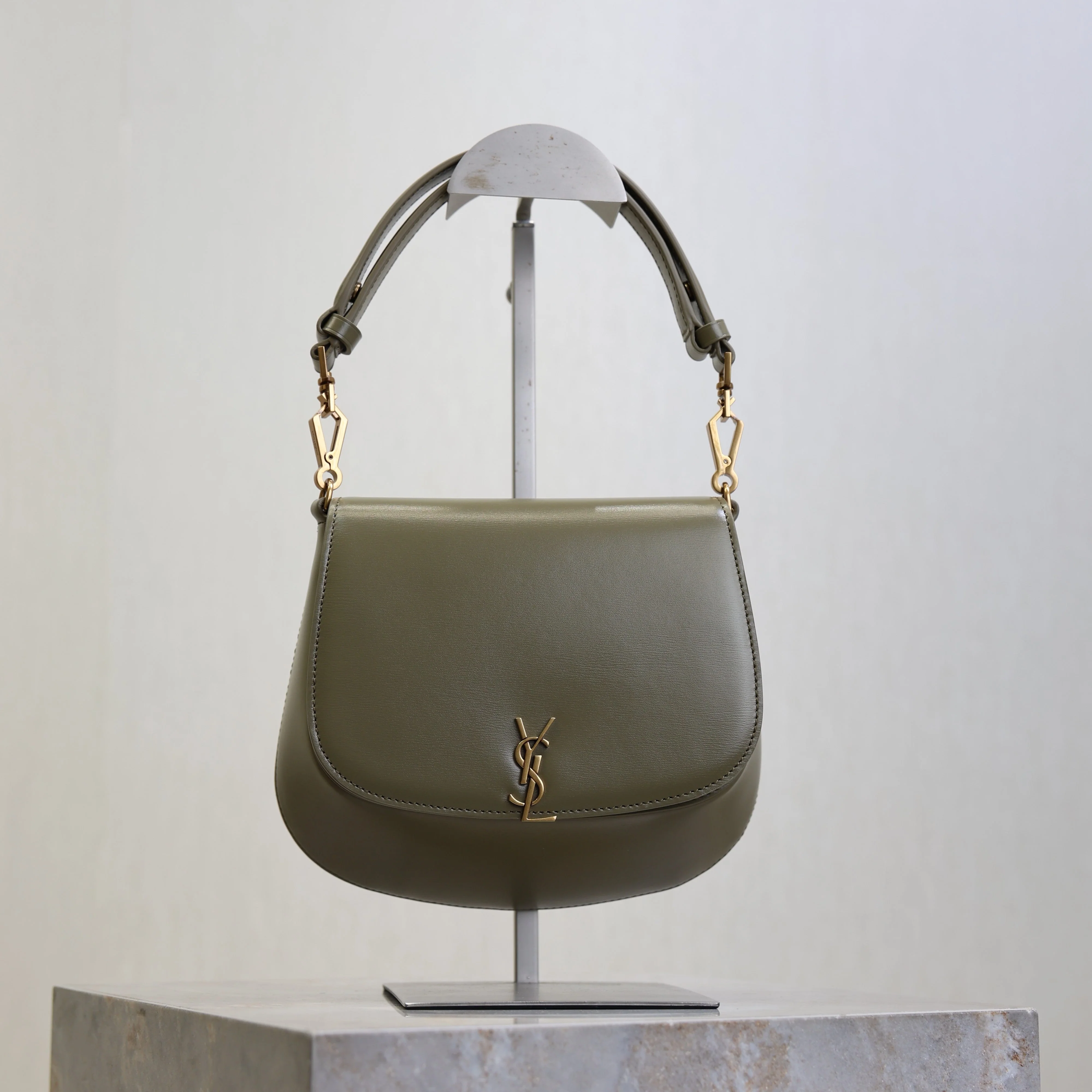 Mini Voltaire 21cm Olive Green Calfskin GHW