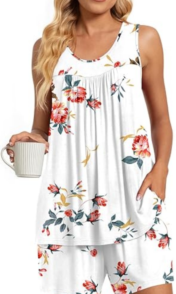 COSYWAY 2 Piece Women's Sleeveless Pajama Sets
