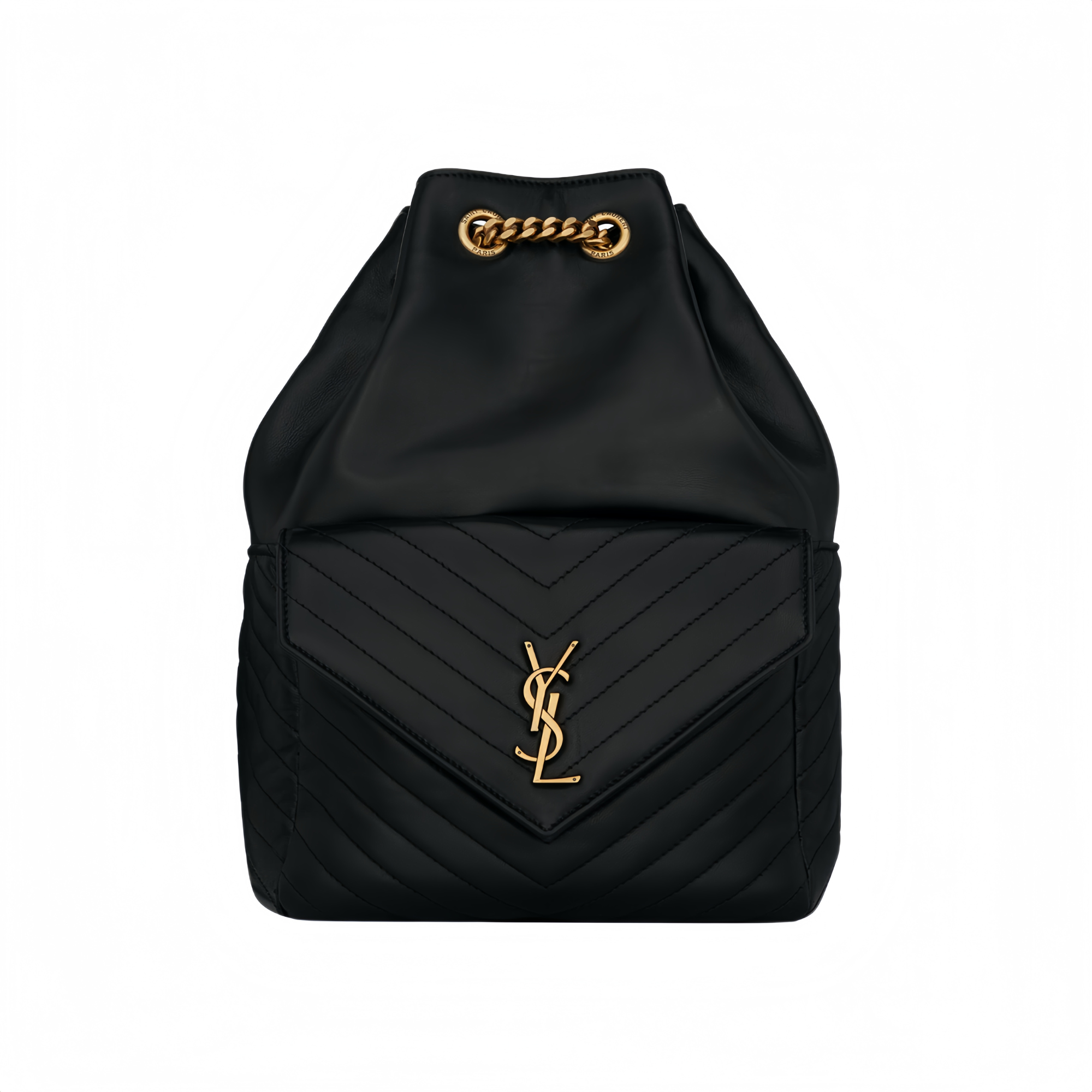 Saint Laurent Joe Backpack In Black Gold 29Cm