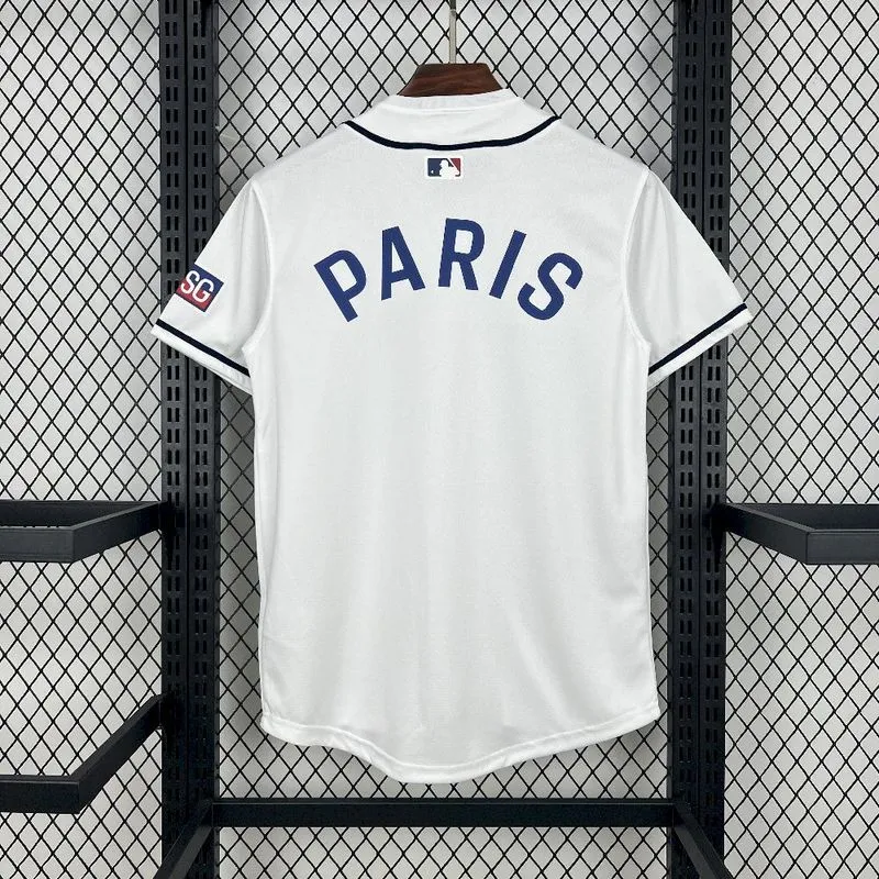 2025-26 PSG Baseball uniform white Football jersey