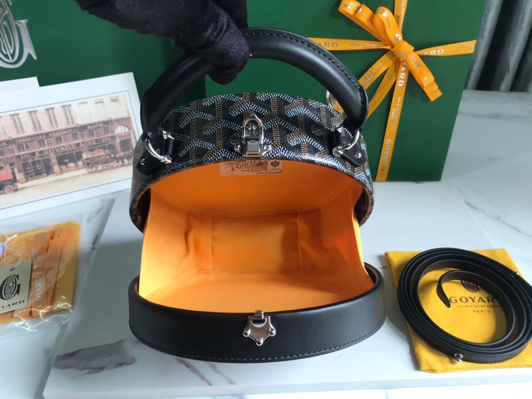 Goyard The Alto Hatbox Trunk Bag 18Cm Black Canvas