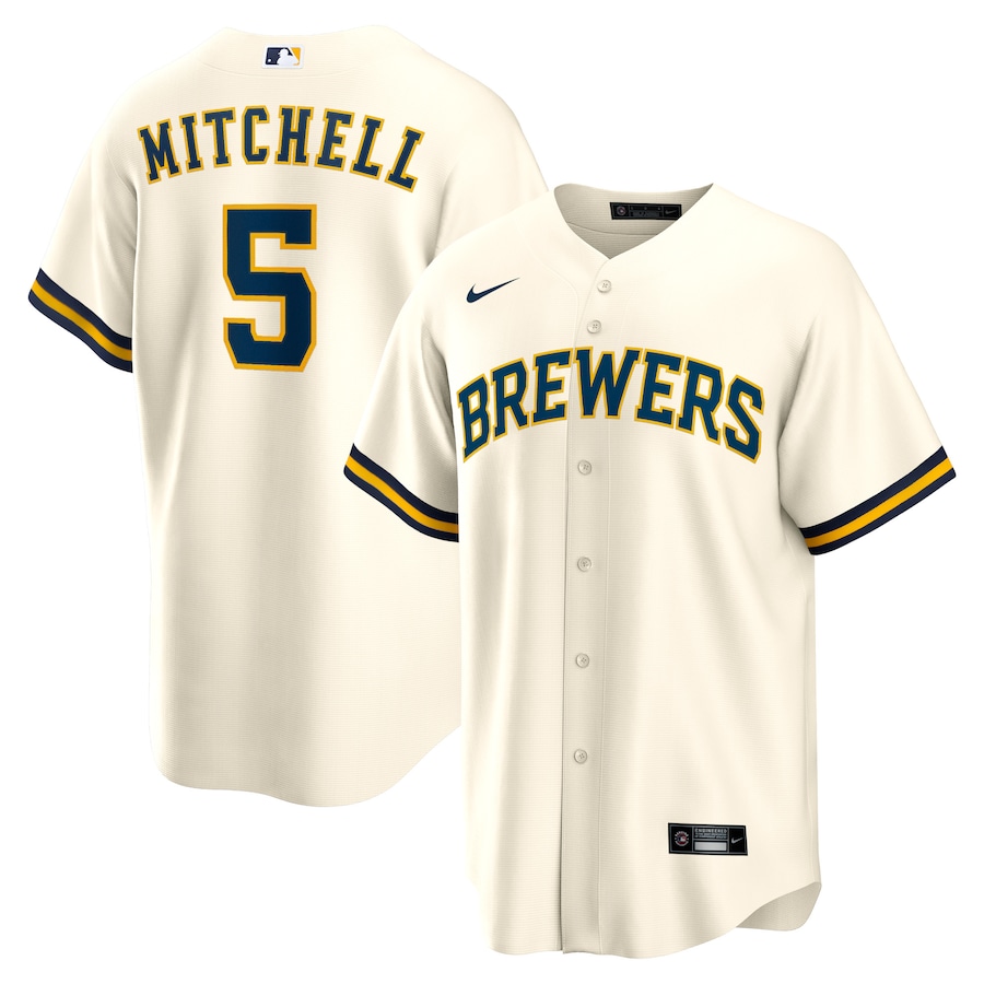Garrett Mitchell Milwaukee Brewers Player Jersey Cream