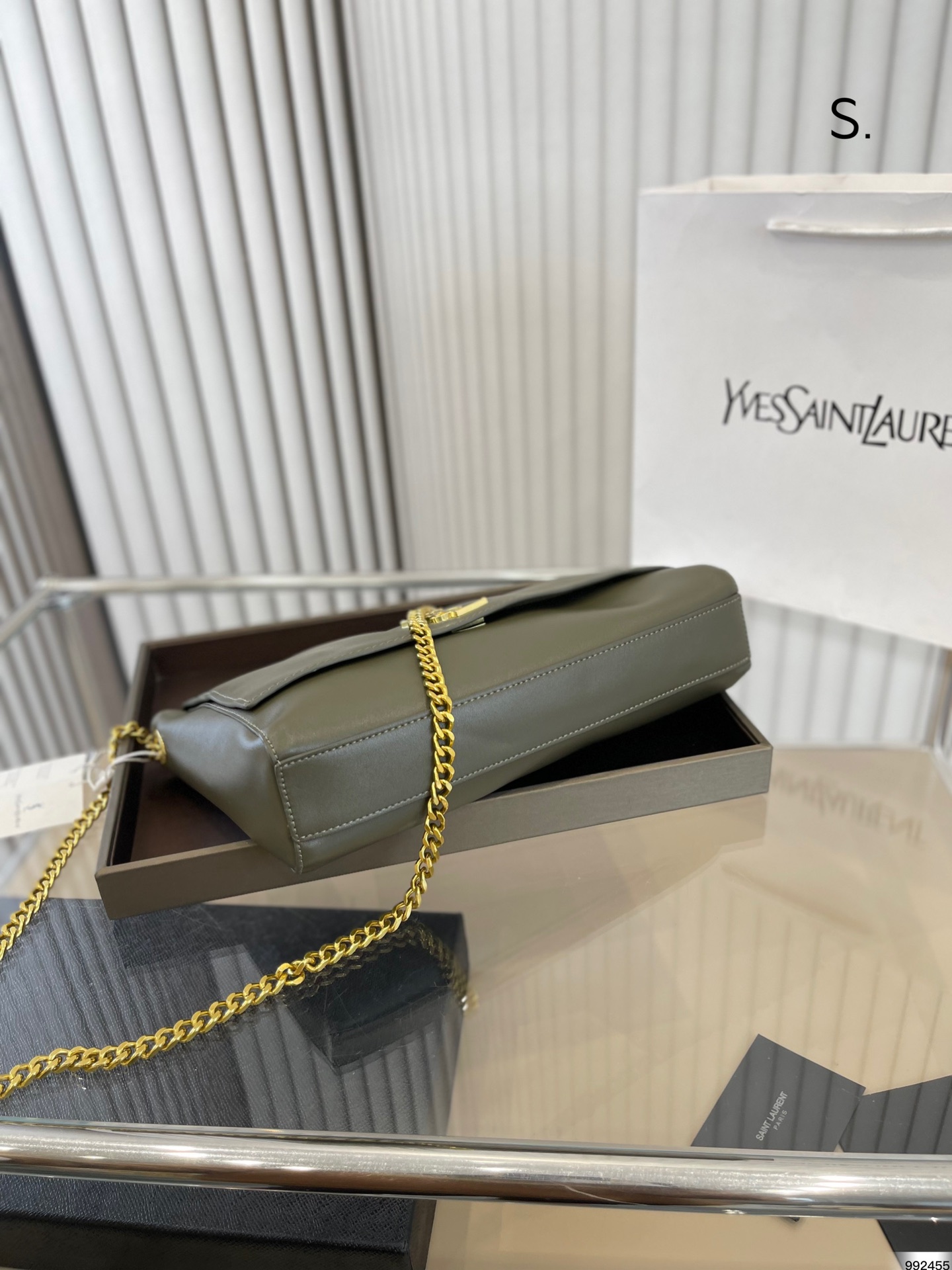 Saint Laurent Kate Medium Chain Bag In Grain De Poudre Embossed Leather
