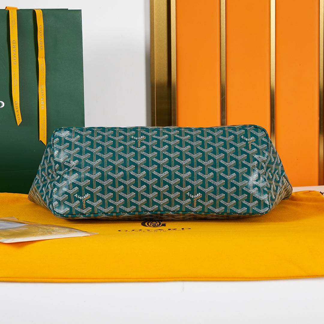 Goyard Saint Louis Pm 34Cm Green Canvas Chevroches Calfskin
