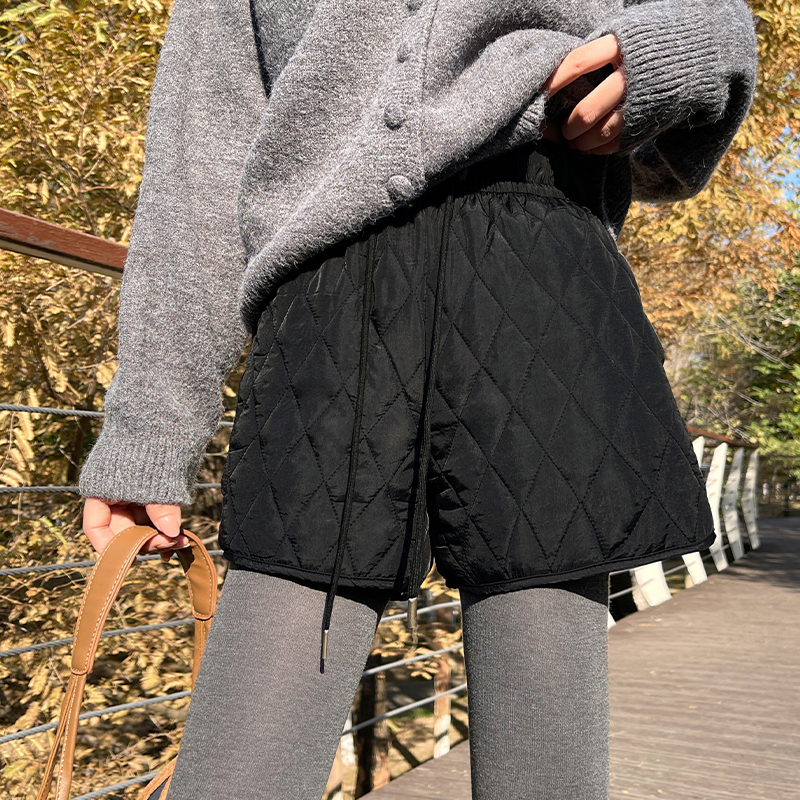 Winter clip cotton boots pants wide leg shorts for women