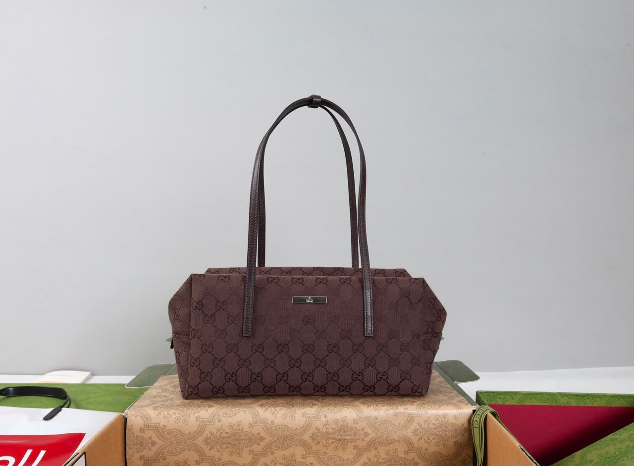Gucci Melrose Medium Boston Bag 29cm/11.4in Dark Brown GG Canvas 875228