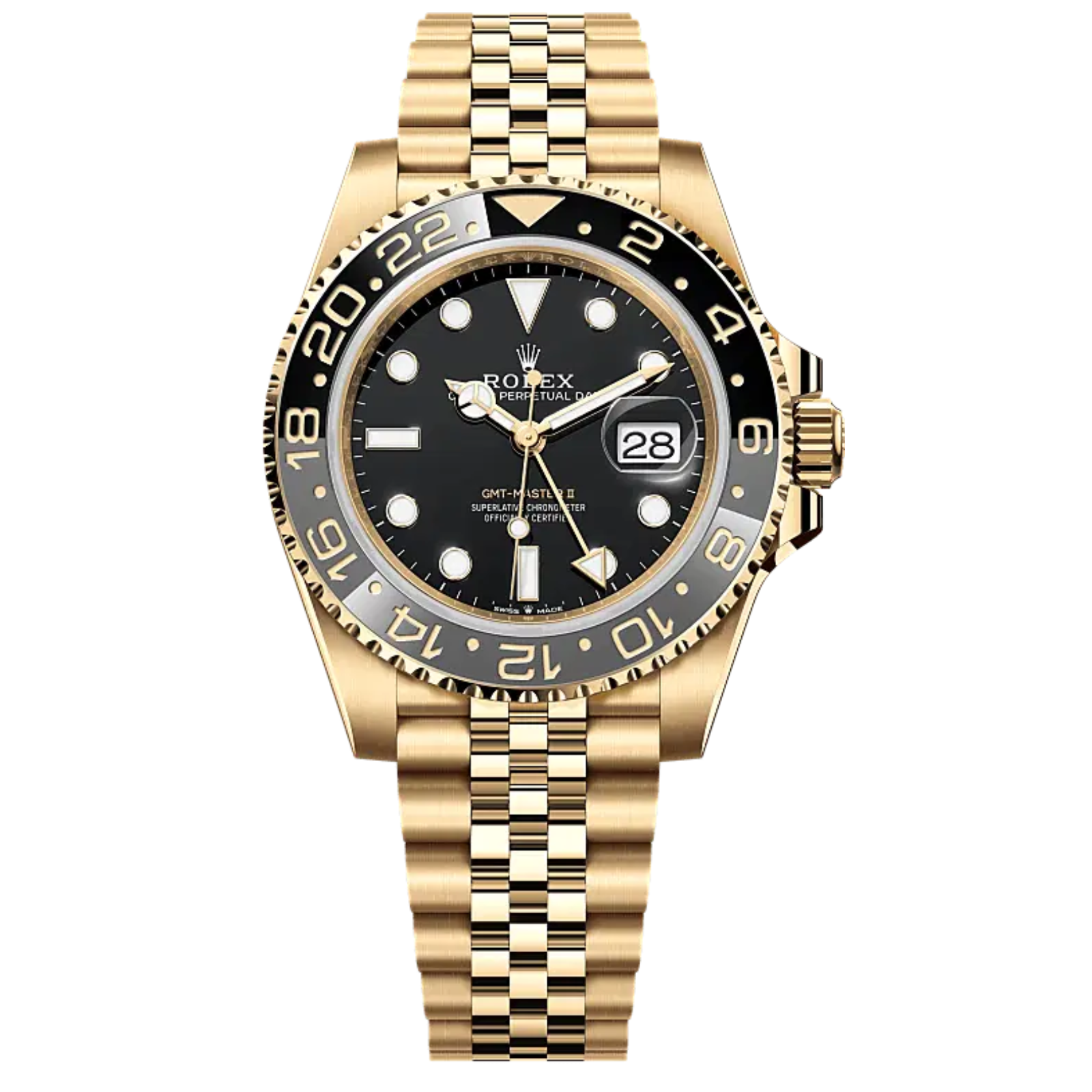 Rolex GMT-MASTER II Oyster, 40 mm, yellow gold M126718GRNR-0001