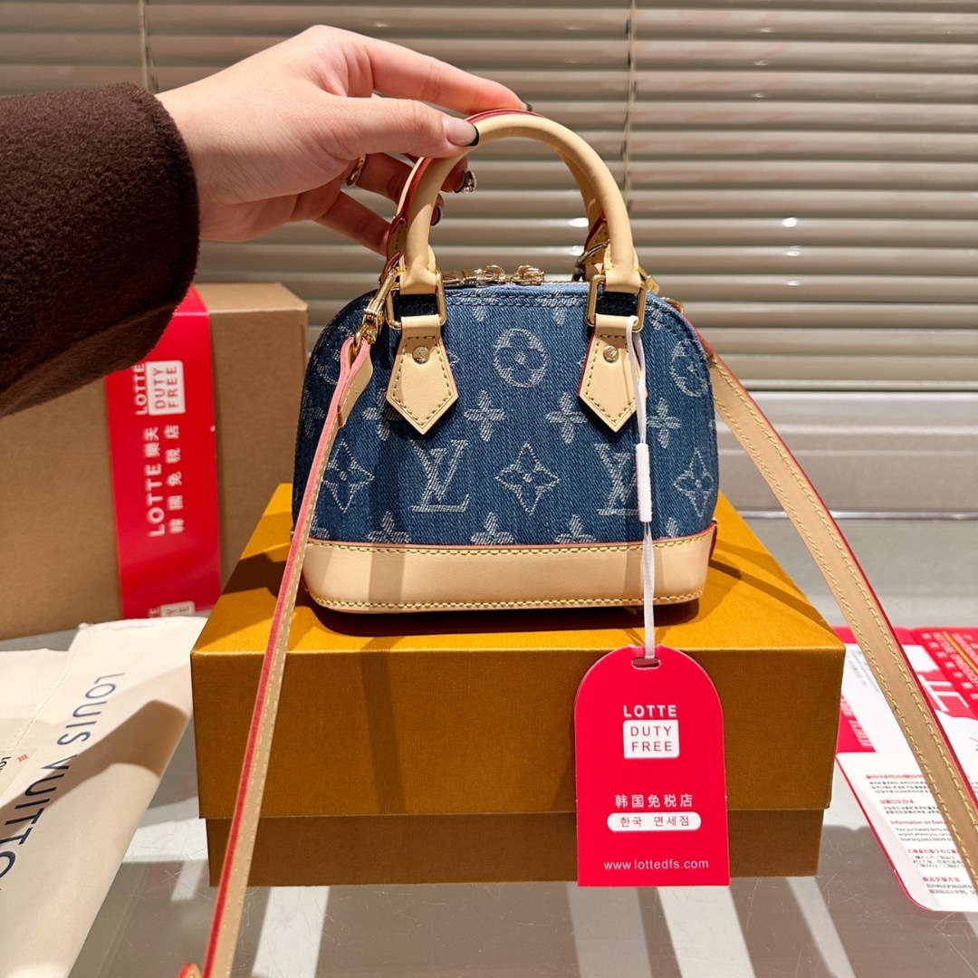 Louis Vuitton Nano Alma Monogram Canvas Denim Blue 16Cm