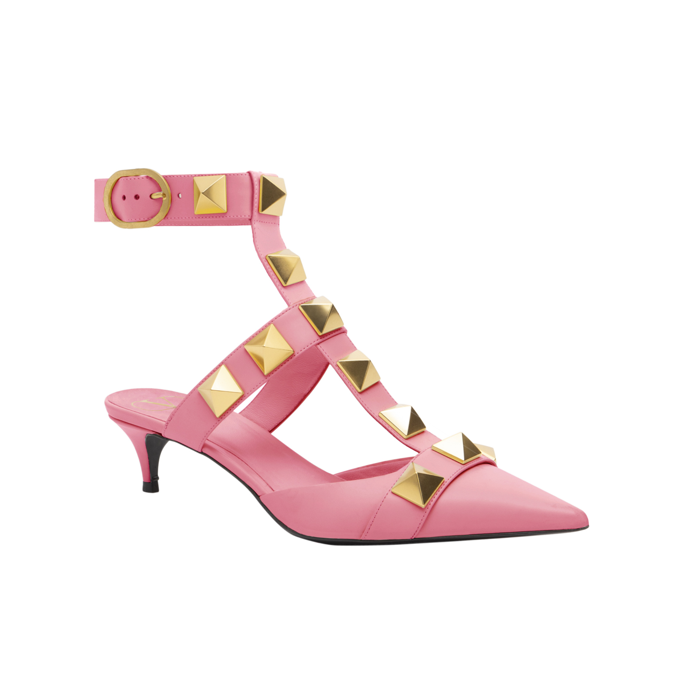 Valentino Garavani Roman Stud Kitten Heel Pumps Pink
