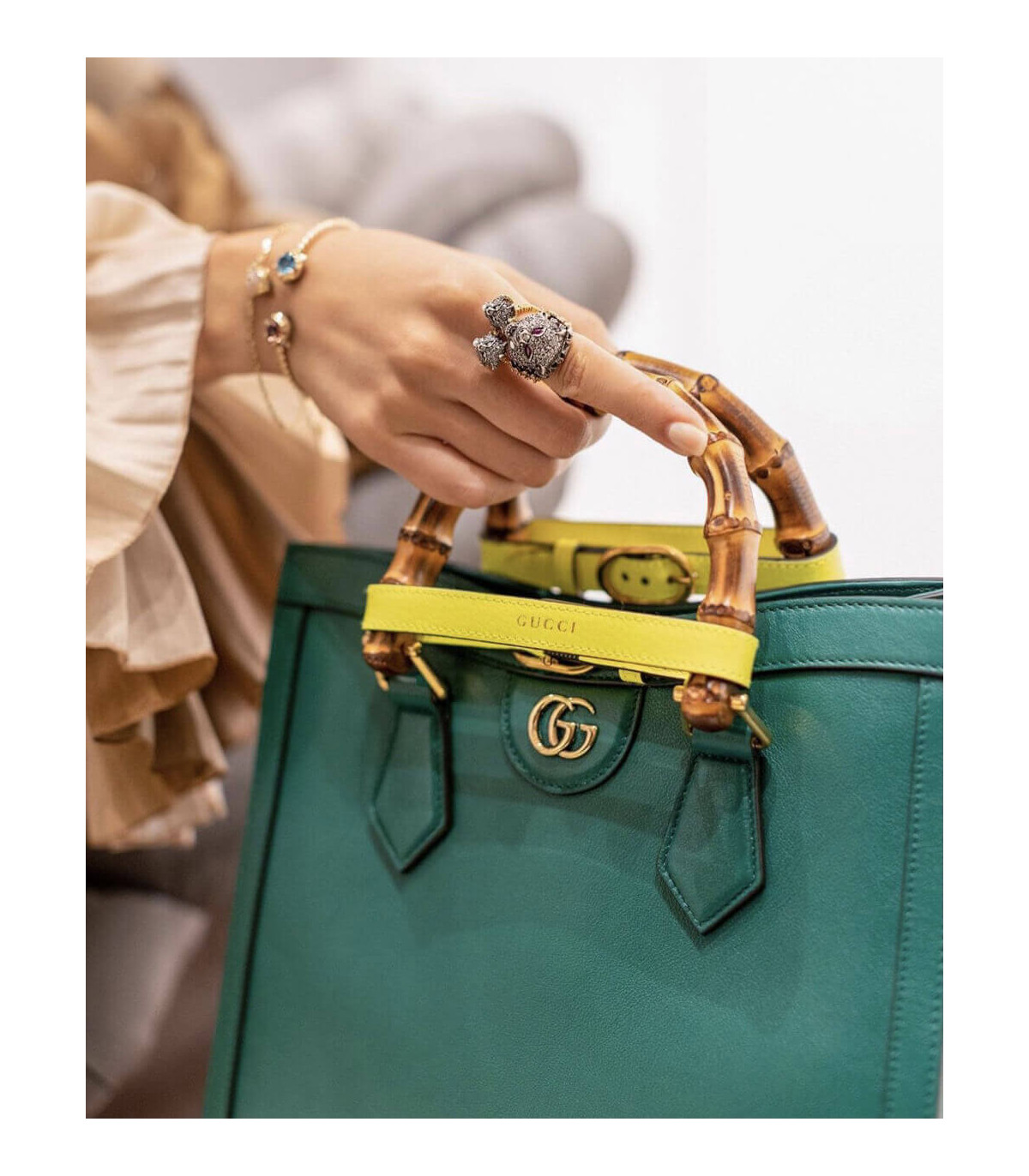 Gucci Diana Small Tote Bag Green