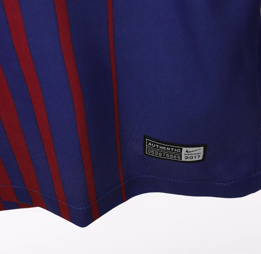 Barcelona 2017/18 Home Long Sleeve Retro Soccer Jersey