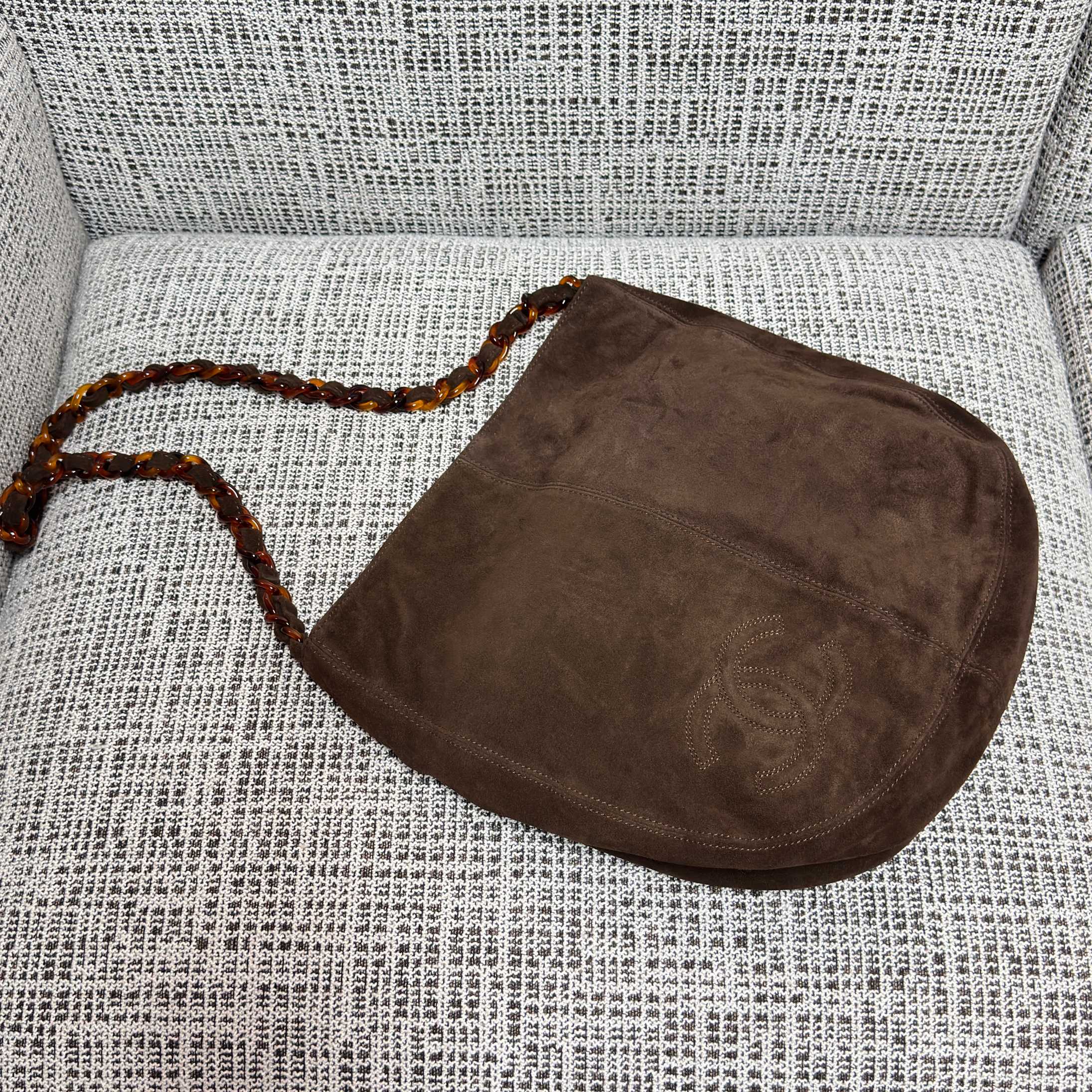 Vintage CC Tortoise Chain Bag（Suede Brown）