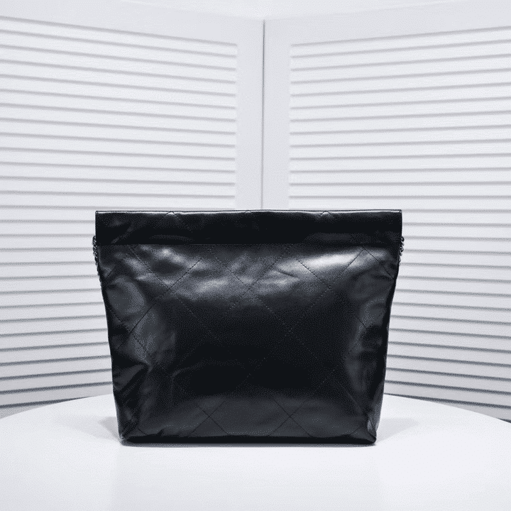 Chanel 22 Handbag Shiny And Gold Tone Metal Black 42Cm As3261 B19059 94305