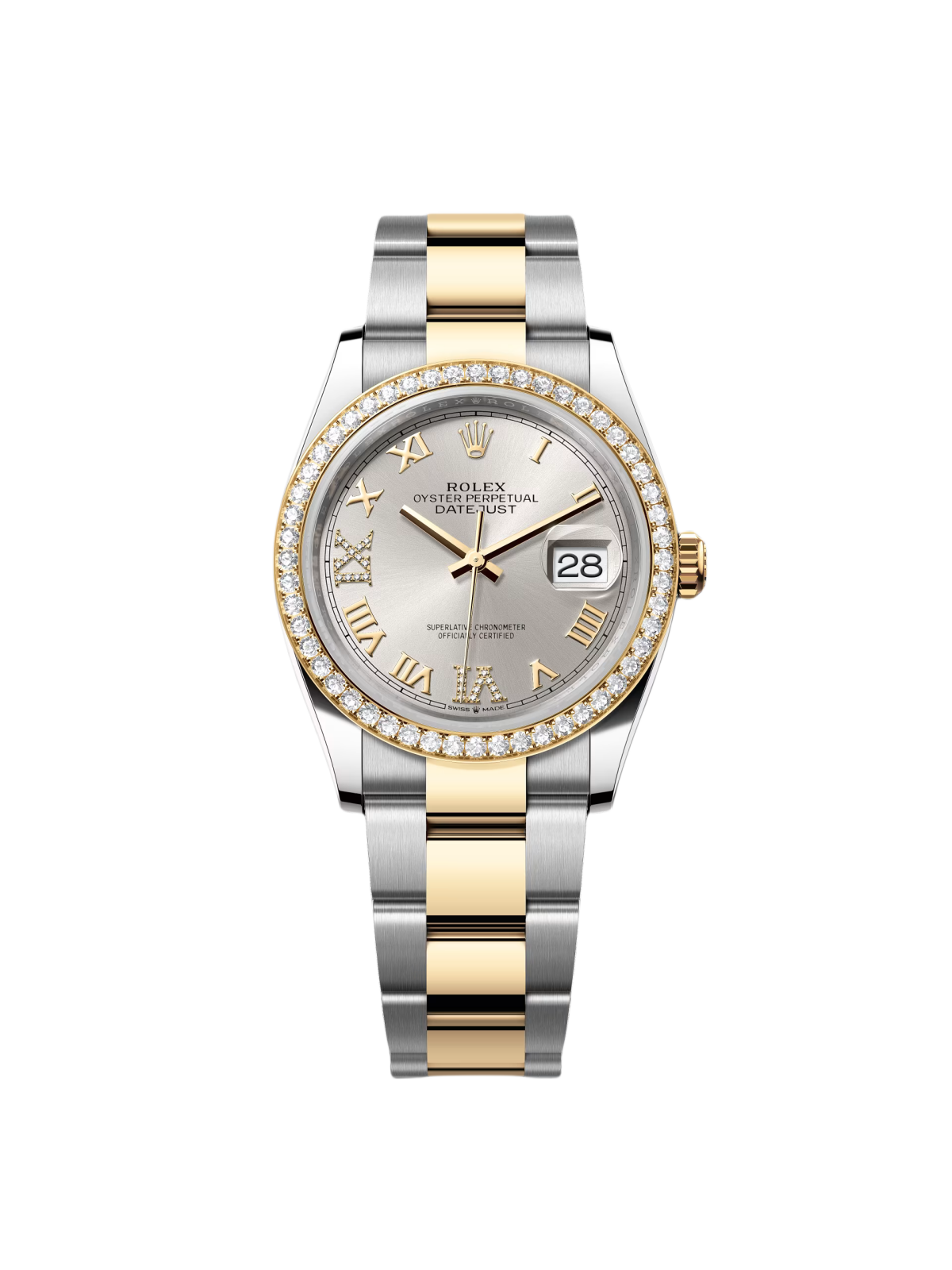 Rolex  Datejust 36mm 126283 Silver Dial Diamond Bezel Jubilee Bracelet Watch