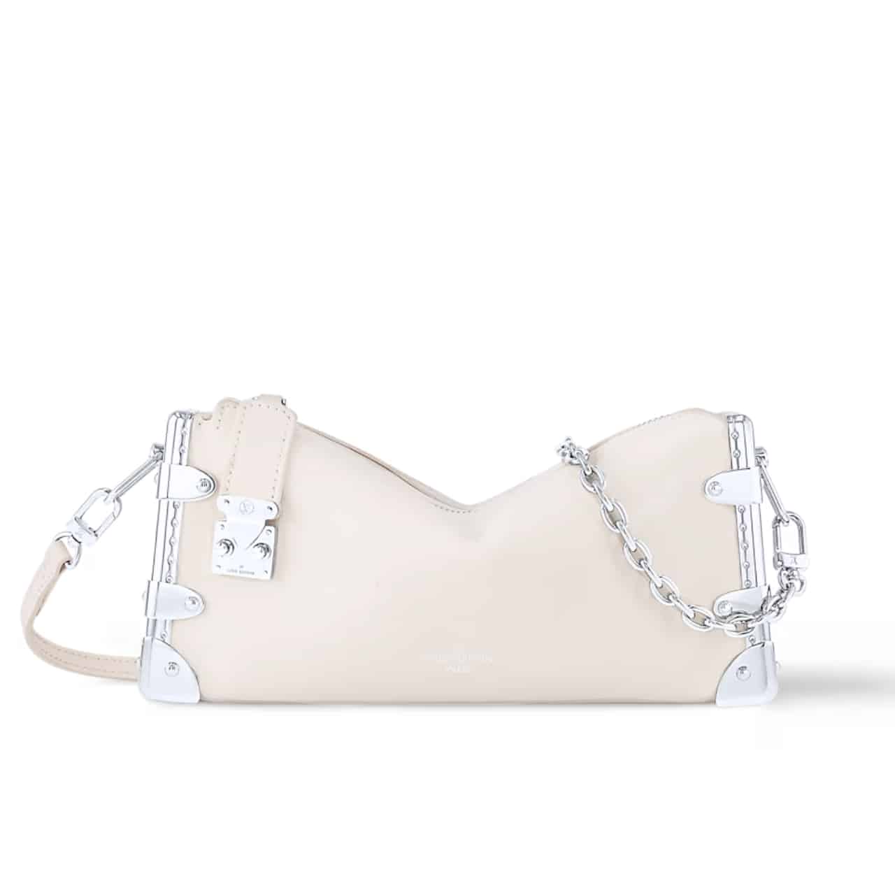 Louis Vuitton Slim Trunk Bag Leather White 23Cm