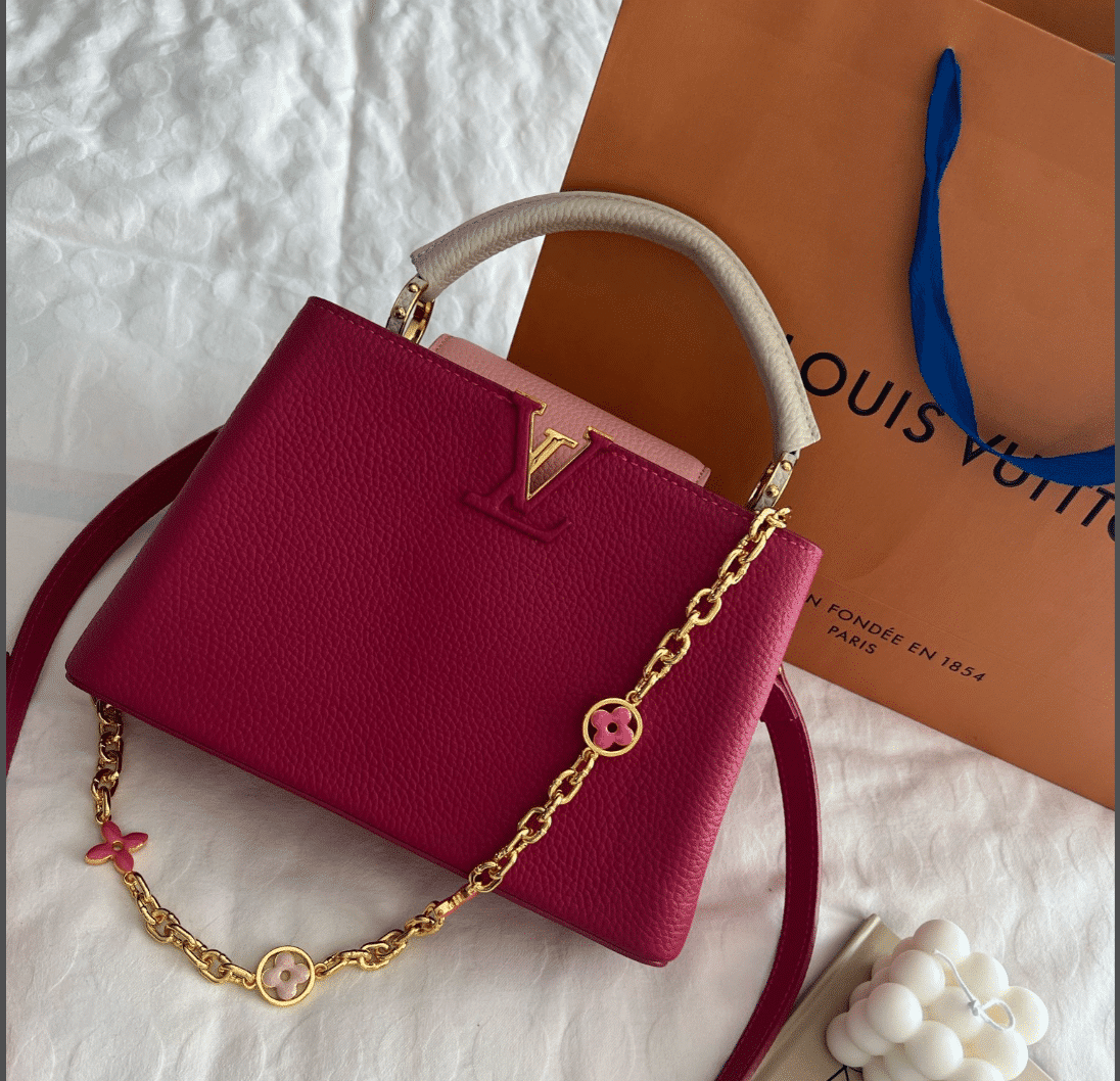 Louis Vuitton Capucines Taurillon Cowhide Dark Pink 27Cm M20845