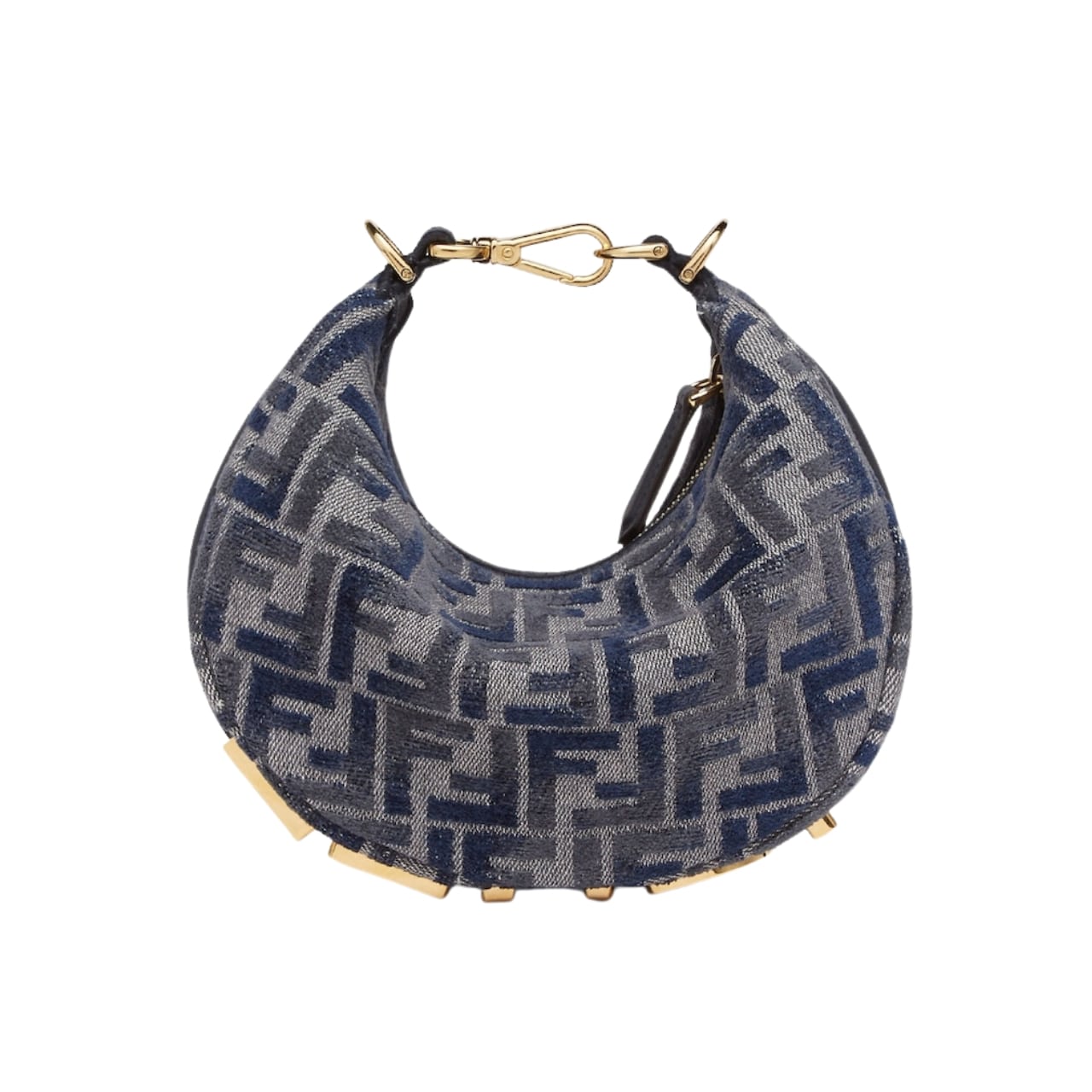 Fendi Fendigraphy Mini Blue Chenille Mini Bag 18Cm